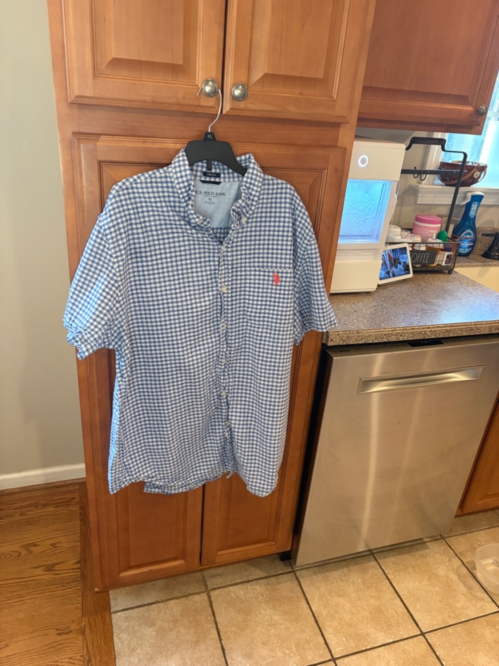 Polo by Ralph Lauren Light Blue & White Gingham Short-Sleeve Button-Down Shirt
